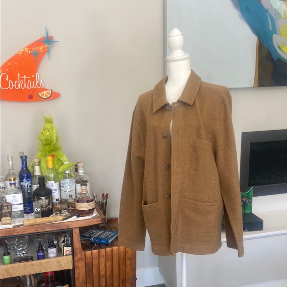 Madewell Tan Lightweight Shirt Jacket with Relaxed Fit